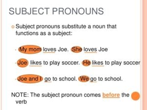 أمثلة عن object pronouns
